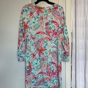 Stella Parker Vibrant Long Sleeve Paisley Dress